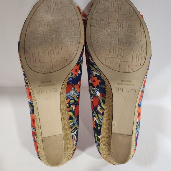 Unisa Open Toe Woven Floral Unastor Wedges Size 11M - Picture 7 of 10